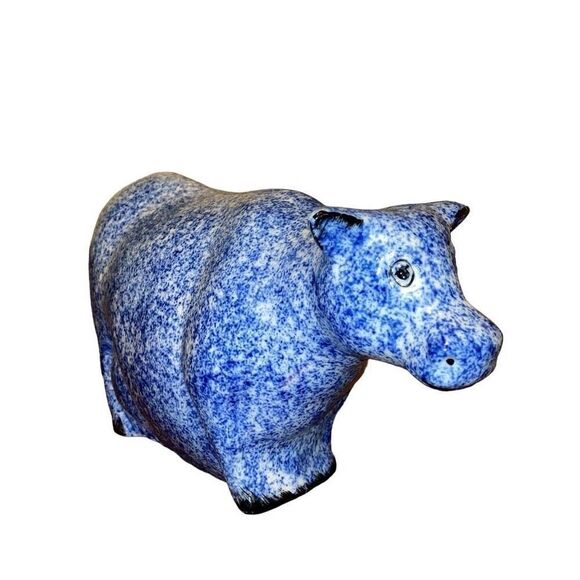 Vintage Enesco Designed in Taiwan Blue Speckled Cow Figurine Home Decor Piece - Picture 1 of 5